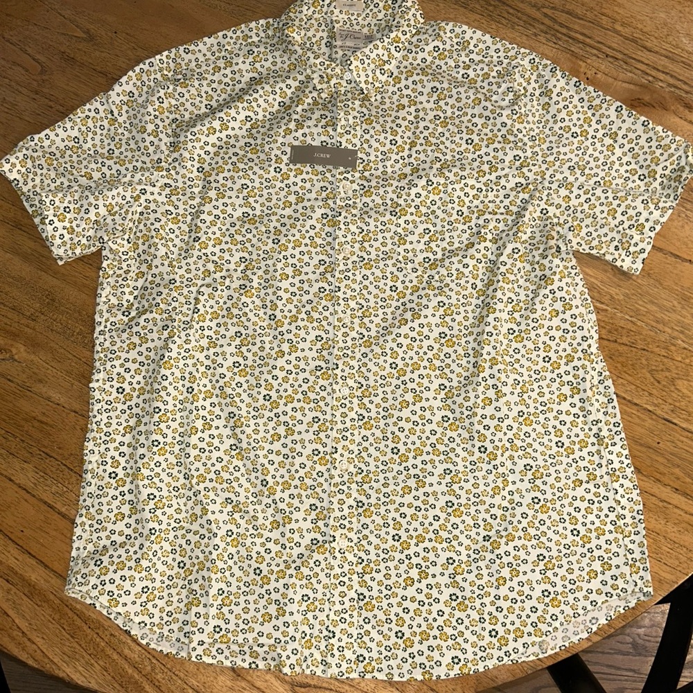 J Crew Secret Wash Poplin Cotton Short-sleeve button down XXL-tall